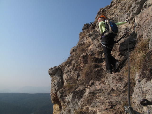 Pittentaler Klettersteig: Sabrina im Ausstieg
