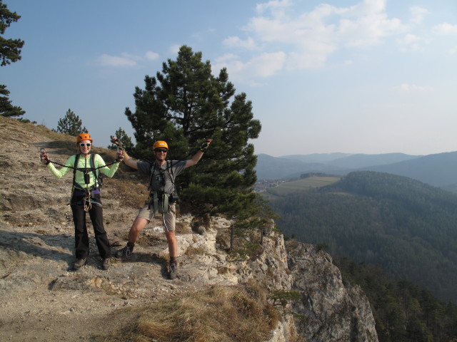 Pittentaler Klettersteig: Sabrina und ich beim Ausstieg