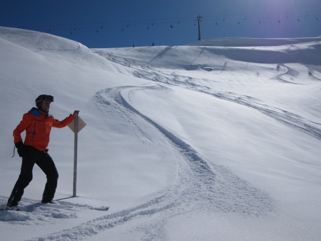Ich auf der Skiroute Medelz