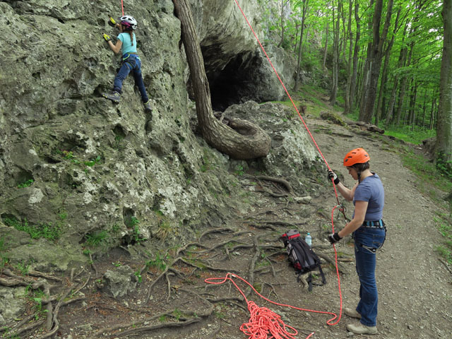 Anja Liv und Kerstin in der Route 'Mayerfährte'