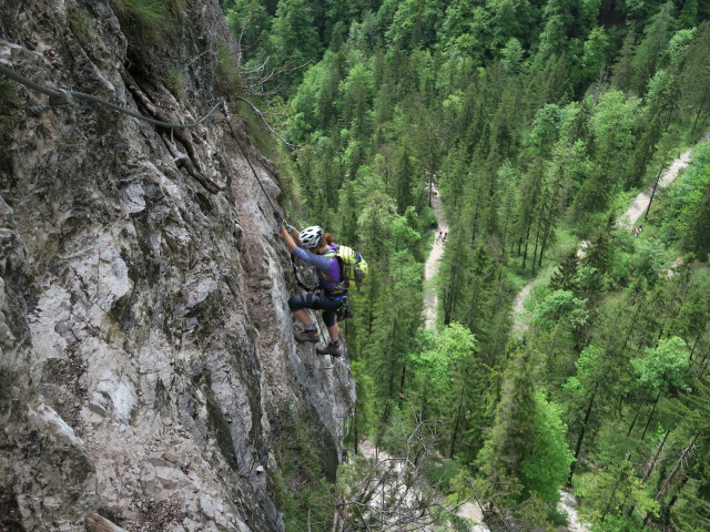 Grünstein-Klettersteig: Romana im Klammerwandl in der Variante 'Hotelroute'