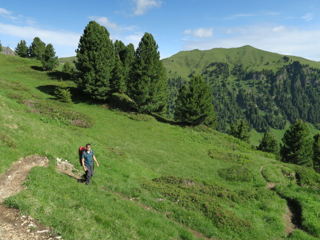 Ronald auf Weg 555 zwischen Passo Ciaresoles und Lavai (21. Juni)