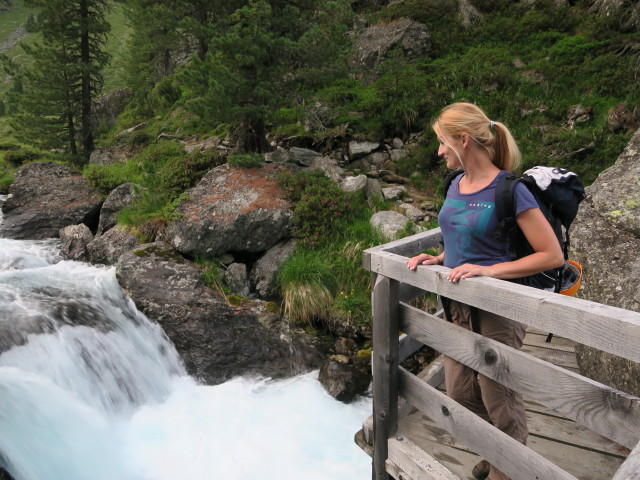 Evelyn am Naturlehrpfad zwischen zwischen Gaimberger Alm und Hofalm (3. Juli)