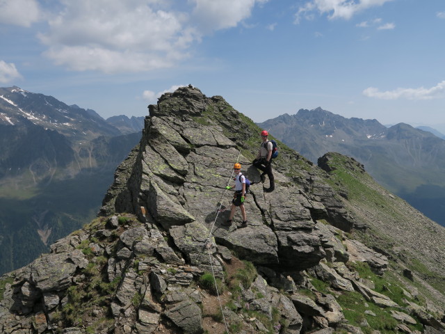 Schleinitz-Klettersteig: Sonja und Werner am Westlichen Sattelkopf