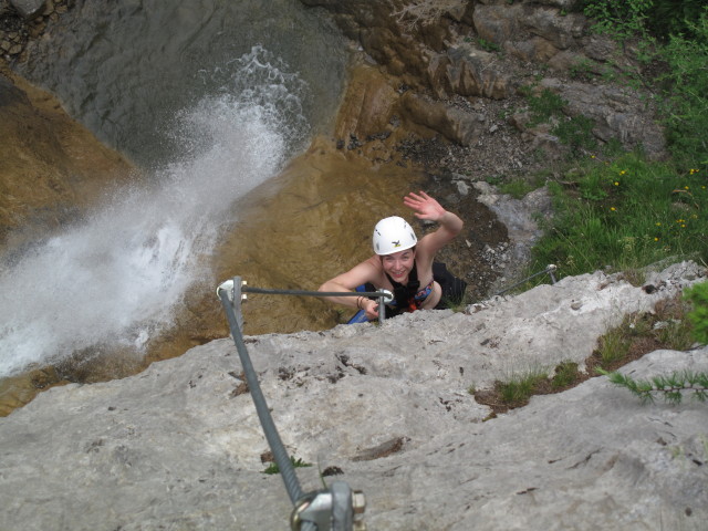 Millnatzenklamm-Klettersteig: Susanne in der Variante Steinbeißer