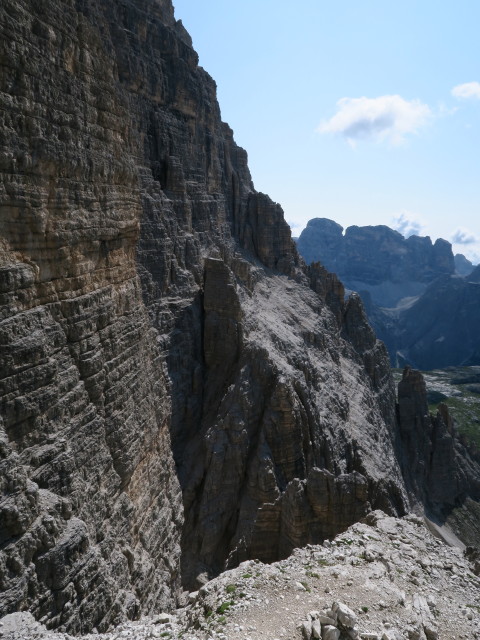 Westliche Zinne-Normalweg: zwischen Einstieg und Ringband