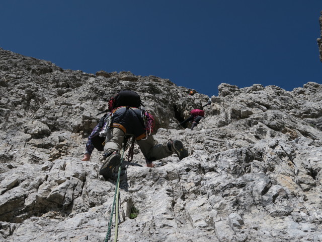 Westliche Zinne-Normalweg: Helmut und Susanne zwischen Einstieg und Ringband