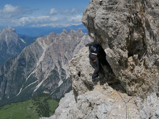 Westliche Zinne-Normalweg: Werner zwischen Ringband und Westlicher Zinne