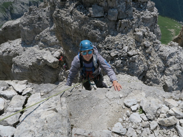 Westliche Zinne-Normalweg: Bernadette zwischen Ringband und Westlicher Zinne