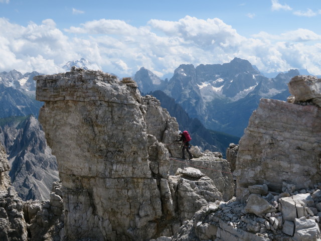 Westliche Zinne-Normalweg: Susanne zwischen Ringband und Westlicher Zinne