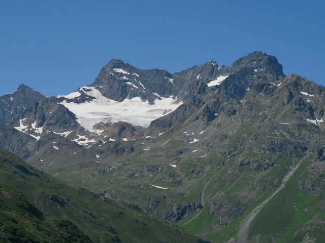 Schattenspitz-Gletscher vom Silvretta-Stausee aus (12. Juli)