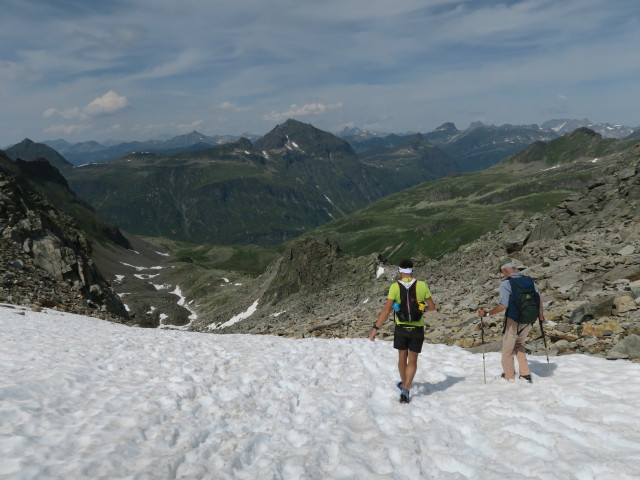 Gabriel und Uwe zwischen Hohem Rad und Großvermuntalpe (12. Juli)