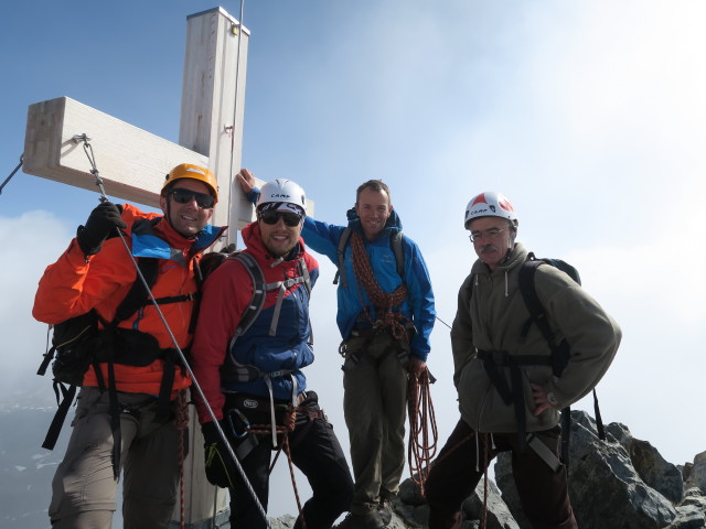 Ich, Gabriel, Christian und Uwe am Piz Buin, 3.312 m (14. Juli)