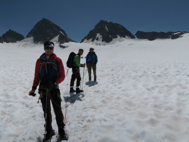 Gabriel, Uwe und Christian am Ochsentaler Gletscher (14. Juli)