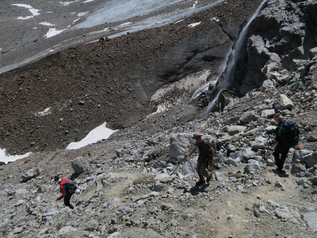 Gabriel, Christian und Uwe am Ochsentaler Gletscher (14. Juli)