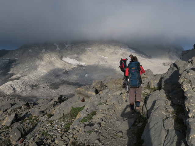 Erich und Romy auf Weg 02 zwischen Mannheimer Hütte und Leibersteig (23. Aug.)