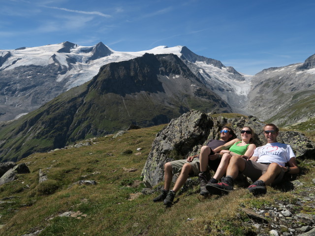 Christian, Sabrina und ich am Zeigerpalfen, 2.506 m (28. Aug.)
