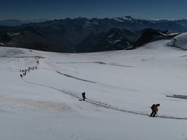 Christian und Erich am Schlatenkees zwischen Venedigerscharte und Großvenediger (29. Aug.)