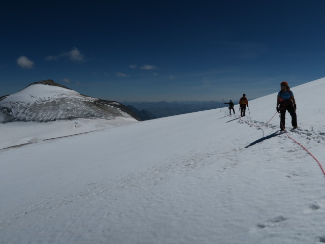 Christian, Erich und Angela am Schlatenkees zwischen Rainertörl und Venedigerscharte (29. Aug.)