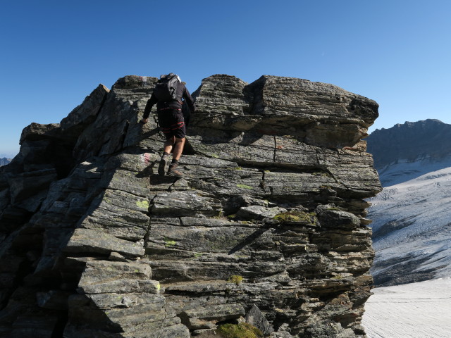 Gerhard am Kristallwand-Klettersteig (30. Aug.)