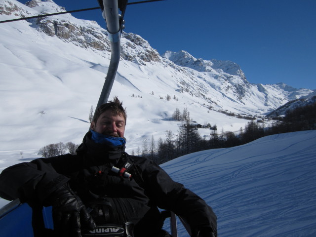 Markus im Telesiege Laisinant (7. M&auml;rz)