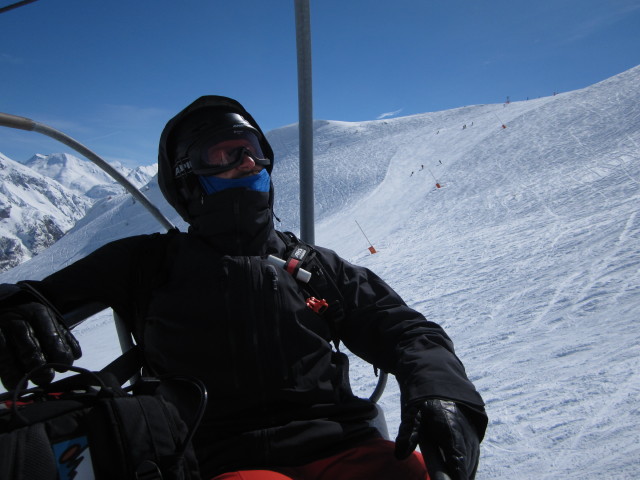 Markus im Telesiege Aiguille Rouge (9. M&auml;rz)