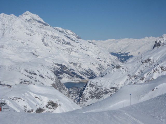 Lac du Chevril von der Piste Plan Milet aus (10. M&auml;rz)