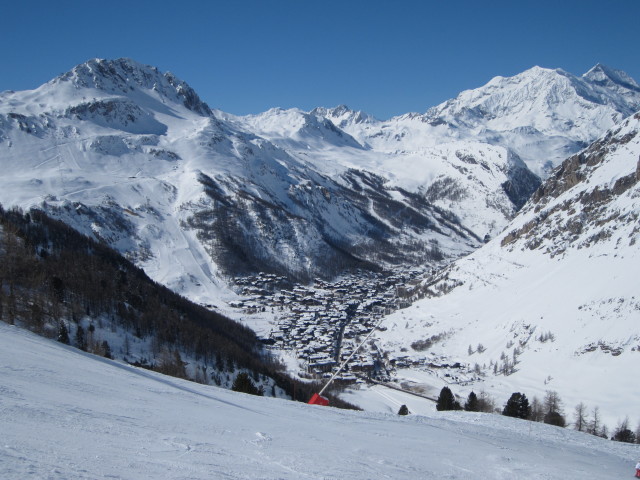 Val d'Is&egrave;re von der Piste Germain Mattis aus (10. M&auml;rz)