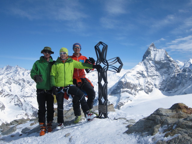 Herbert, Rudolf und ich auf der Tete Blanche, 3.710 m (20. M&auml;rz)