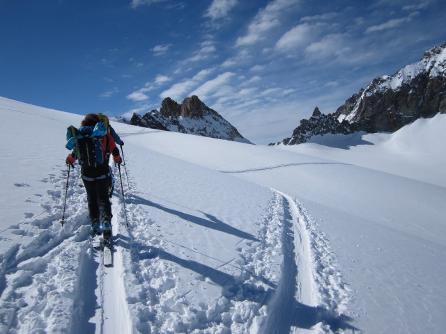 Anabel und Wolfgang am Glacier du Mont Min&eacute; (20. M&auml;rz)