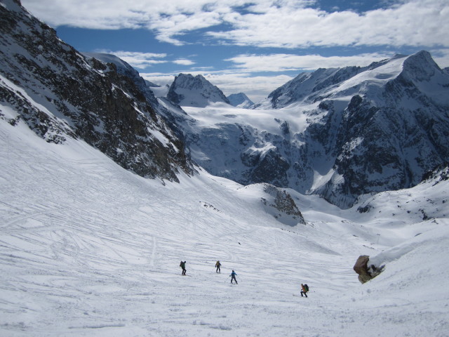 Herbert, Wolfgang, Anabel und Rudolf auf den Plans de Bertol (20. M&auml;rz)