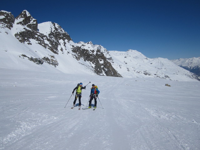 Rudolf und Wolfgang am Glacier de Pi&egrave;ce (21. M&auml;rz)