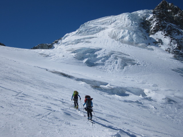 Wolfgang und Anabel am Glacier de Pi&egrave;ce (21. M&auml;rz)
