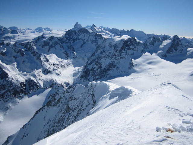 von der Pigne d'Arolla Richtung Osten (22. M&auml;rz)