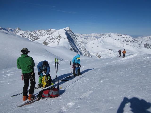 Herbert, Wolfgang und Anabel auf der Pigne d'Arolla, 3.790 m (22. M&auml;rz)