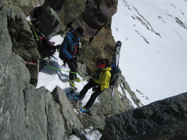 Wolfgang und Anabel am Col Nord des Portons, 3.366 m (22. März)