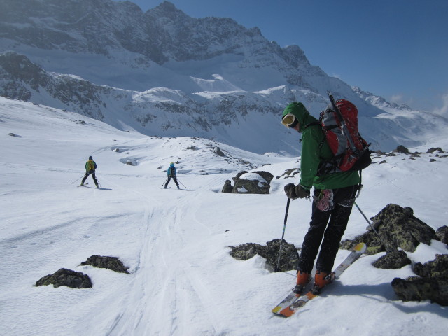 Wolfgang, Anabel und Herbert zwischen Fenetre de Durand und Thoules (23. M&auml;rz)