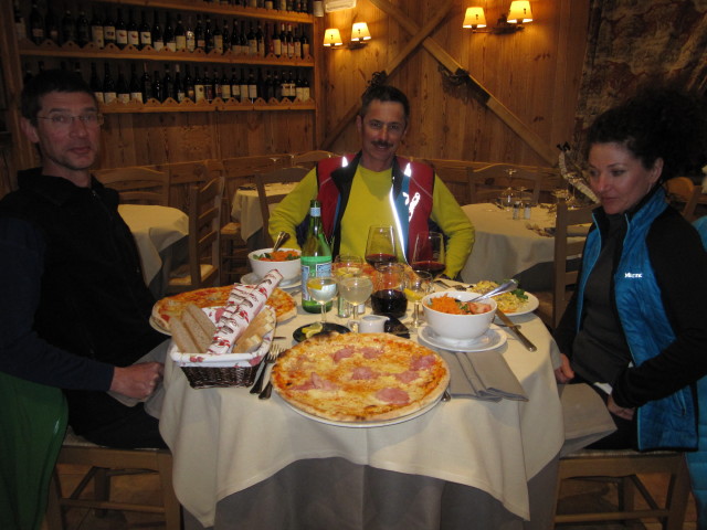 Herbert, Wolfgang und Anabel im Ristorante La Palud (23. M&auml;rz)