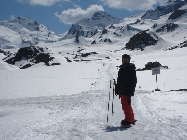 Markus zwischen Heidelberger H&uuml;tte und Fimbaalp (11. Apr.)