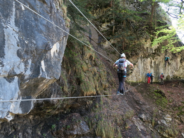 Klettersteig 'Wasserfall St. Anton im Montafon': zweite Seilbr&uuml;cke