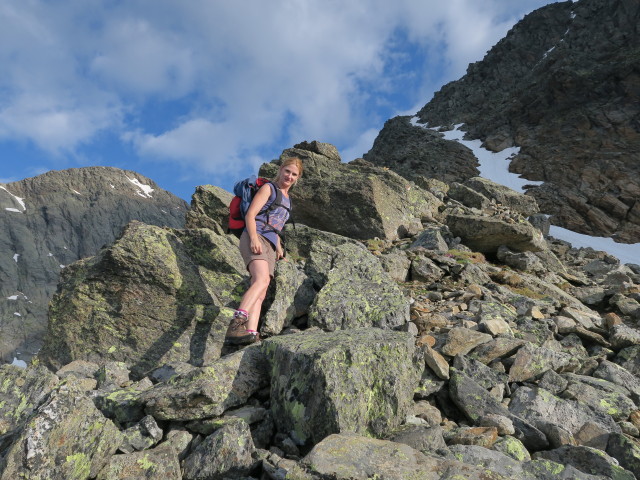 Evelyn zwischen Wangenitzseeh&uuml;tte und Petzeck (2. Juli)