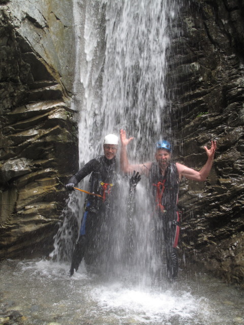 Klabauter-Klettersteig: Josef und Helmut bei der Steinernen Rinne