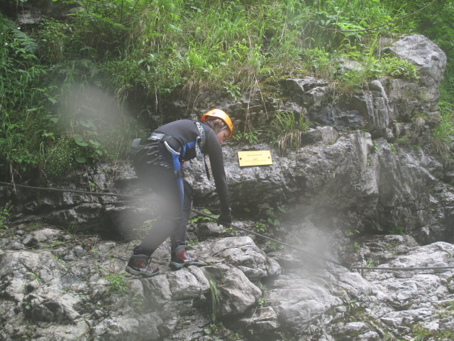 Klabauter-Klettersteig: Hannelore beim Sonnenstrand