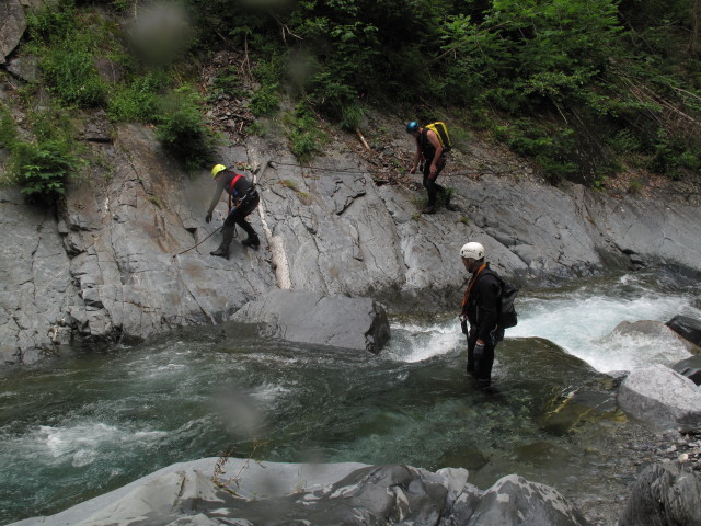 Klabauter-Klettersteig: Ulrike, Helmut und Josef auf den Klabauterplatten