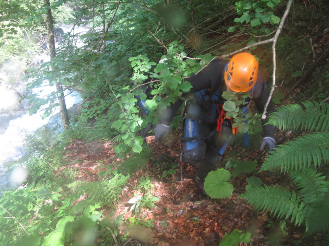 Klabauter-Klettersteig: Josef und Marion zwischen drittem und viertem Wasserfall