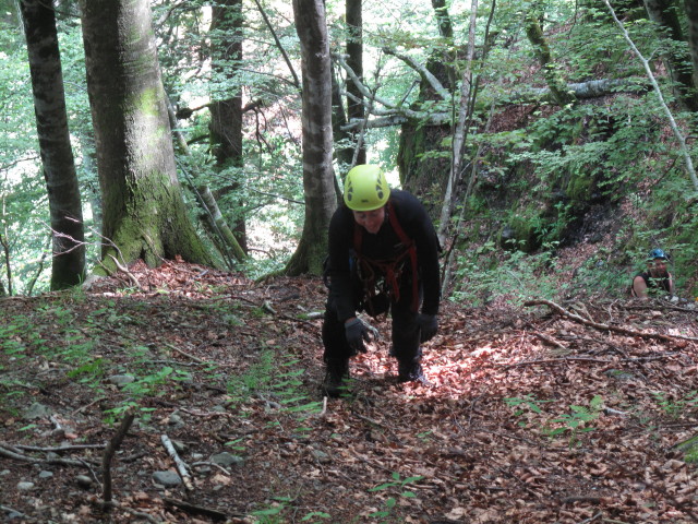 Klabauter-Klettersteig: Ulrike im Notausstieg Eder