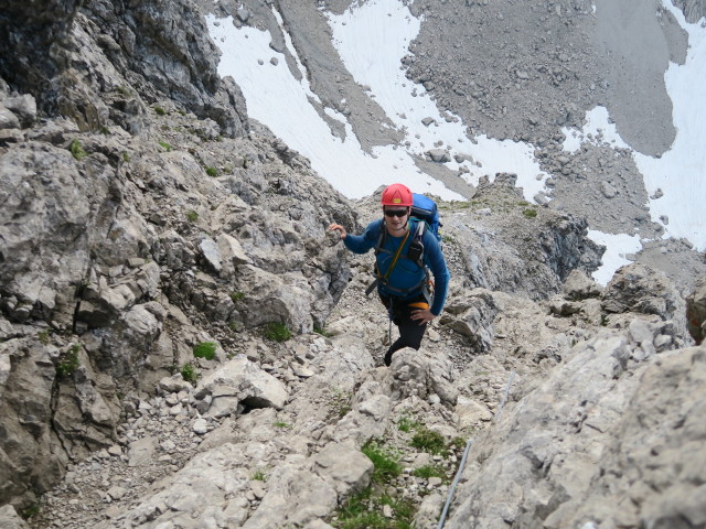 NW-Grat der Teplitzer Spitze: Werner in der 6. Seill&auml;nge