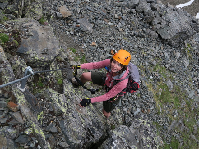 Schleinitz-Klettersteig: Hannelore zwischen Trelebitschscharte und Schleinitz