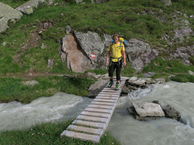 Jörg am Weg 133 zwischen Kuhgschwez und Franz-Senn-Hütte (29. Juli)