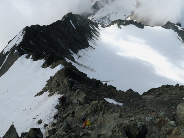 Thorsten, Dirk, Klaus und J&ouml;rg zwischen Ruderhofspitze und Oberer H&ouml;lltalscharte (30. Juli)